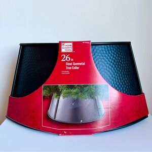 DRAFT 2 HOME ACCENTS HOLIDAY 26” Christmas Tree Collar Steel Gunmetal Tree Skirt